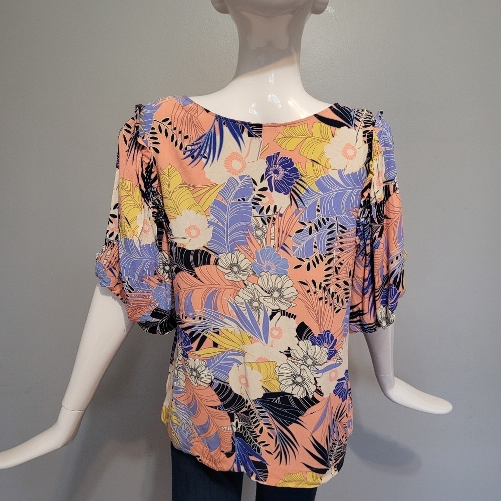 Sanctuary Balloon Sleeve Floral Top, VGUC, Size L - Picture 3 of 7